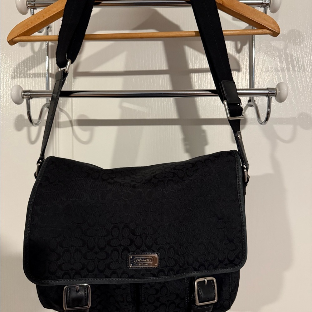 Coach Black Textured Handbag